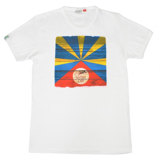 T-shirt Blanc - Drapeau de la Réunion